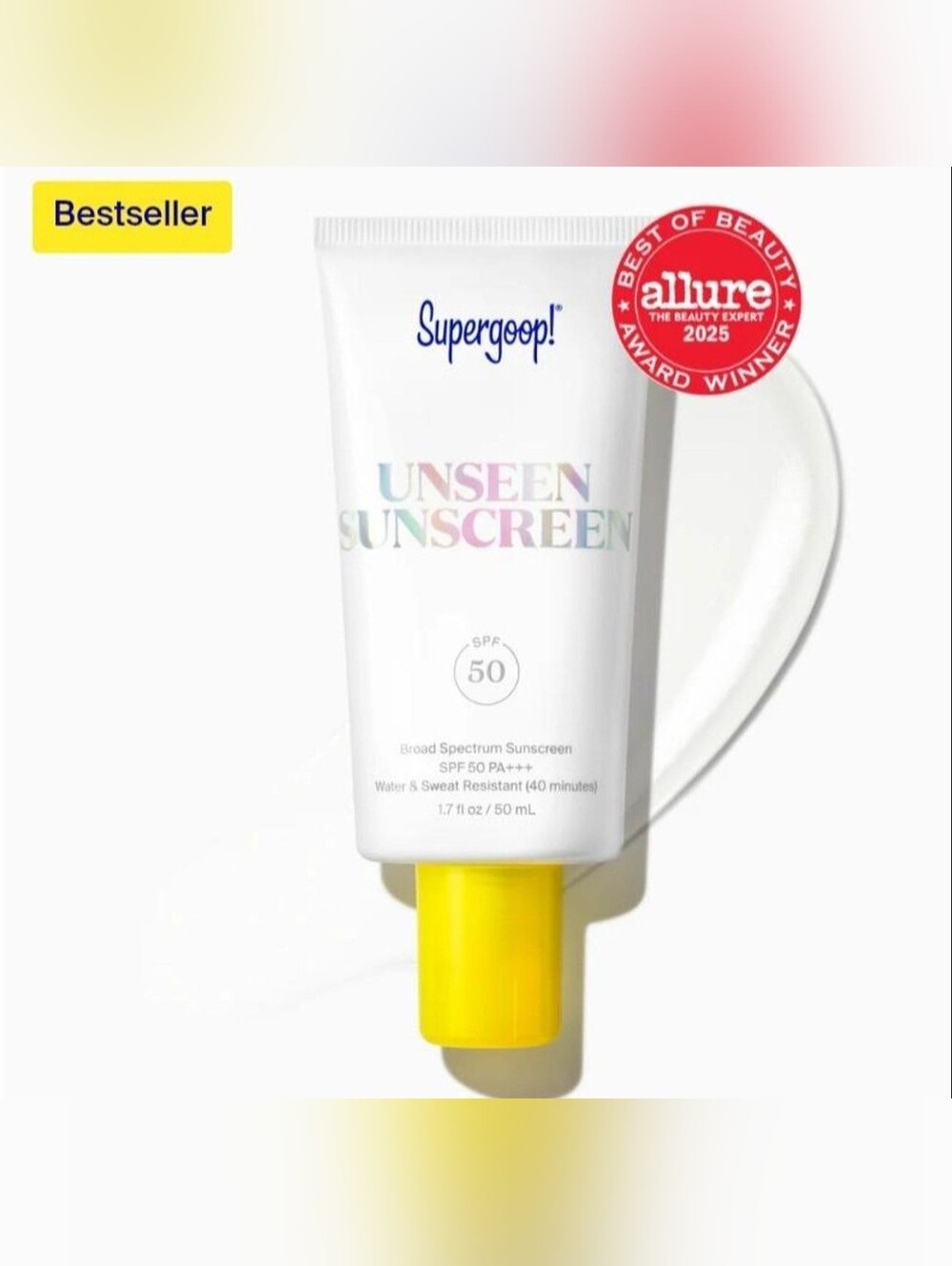 Supergoop! Unseen Sunscreen SPF 50 1.7oz New & Sealed Brand New Without Box